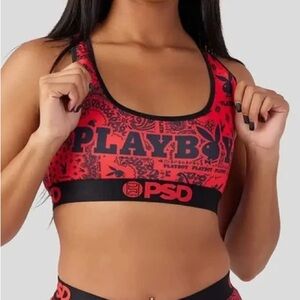PSD x Playboy Red Paisley Sports Bra